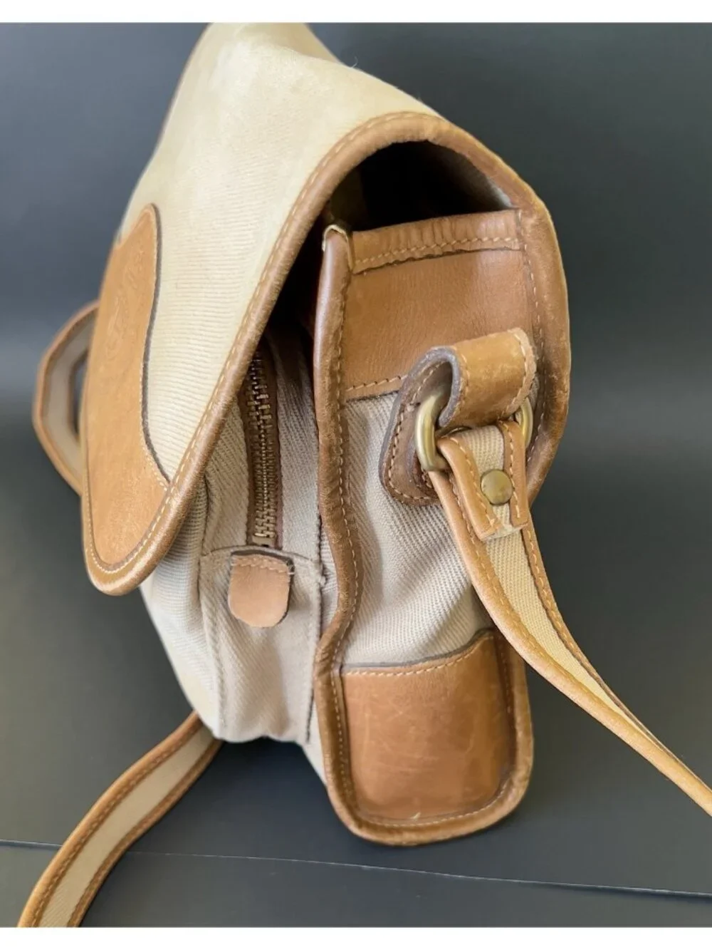 Vintage Ghurka Marley Hodgson No 58 The Catcher Bag Khaki Canvas Tan Leather